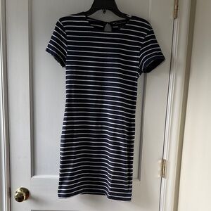 French Connection Navy and White Striped Mini Dress size M. EUC